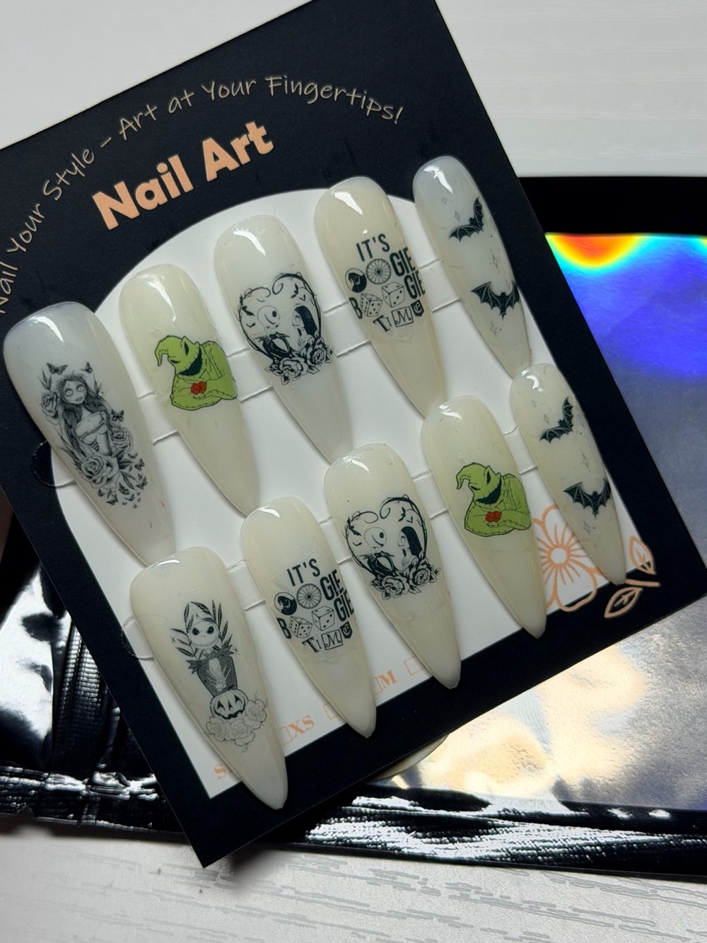 Nail Art Press-On Tips Set by - nightmare before Christmas